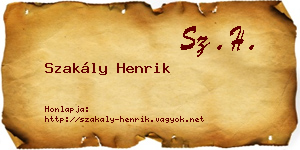 Szakály Henrik névjegykártya
