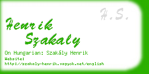 henrik szakaly business card