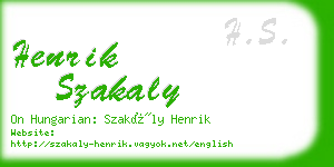 henrik szakaly business card